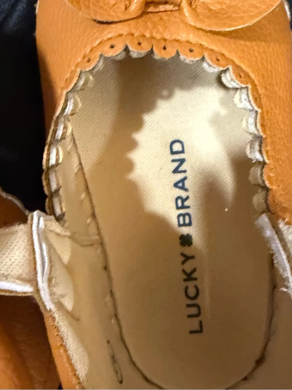 Lucky Brand Orange Toddler Mary Jane Shoes with Bow baby size 4